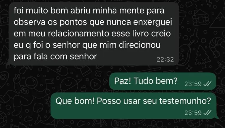 Mensagem de um leitor sobre o livro